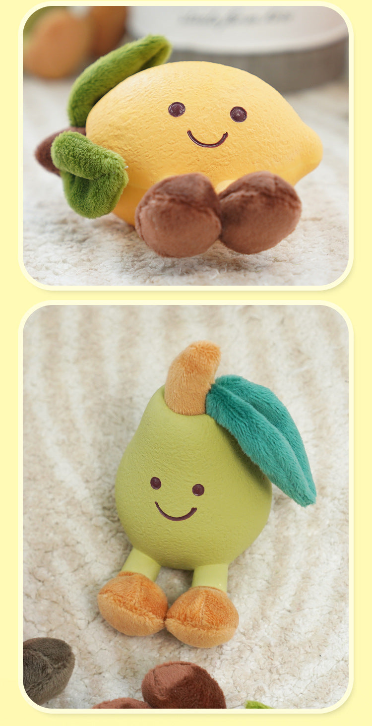 Baabaa Pet Dog Chew Toys for Puppy, Cute Fruity Man Latex and Plush Squeaky Puppy Toys for Teething Small Dogs
