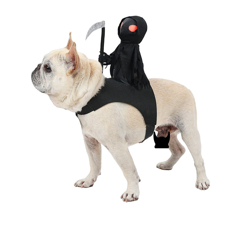 Pet Halloween Decoration Dark Harvest Knight Transformation Suit Costume for Puppy Cat Dog Cosplay