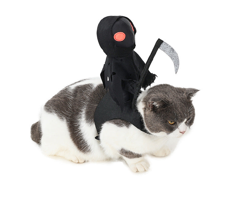 Pet Halloween Decoration Dark Harvest Knight Transformation Suit Costume for Puppy Cat Dog Cosplay