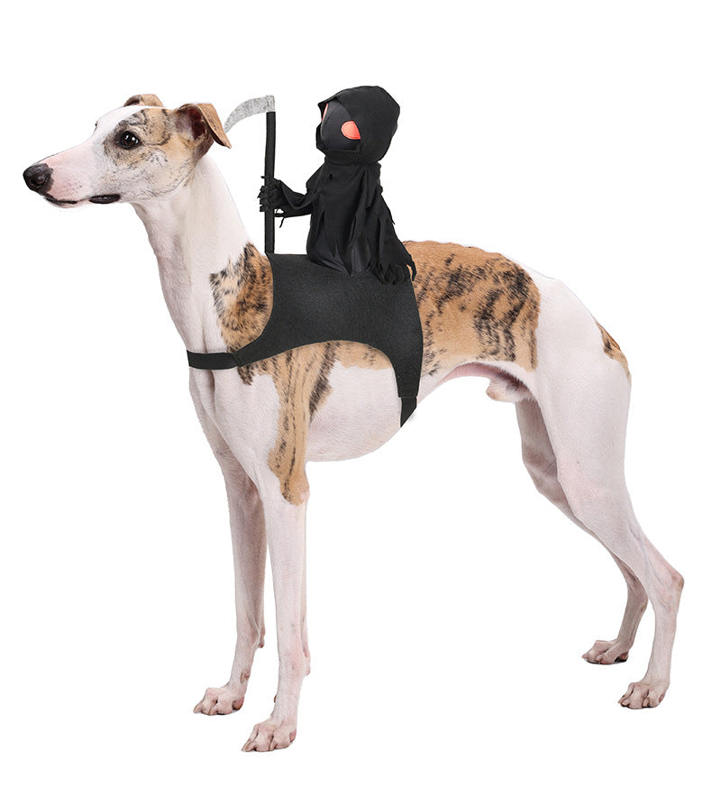 Pet Halloween Decoration Dark Harvest Knight Transformation Suit Costume for Puppy Cat Dog Cosplay