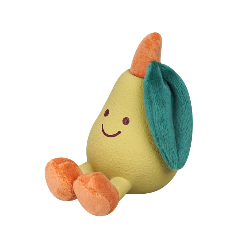 Baabaa Pet Dog Chew Toys for Puppy, Cute Fruity Man Latex and Plush Squeaky Puppy Toys for Teething Small Dogs