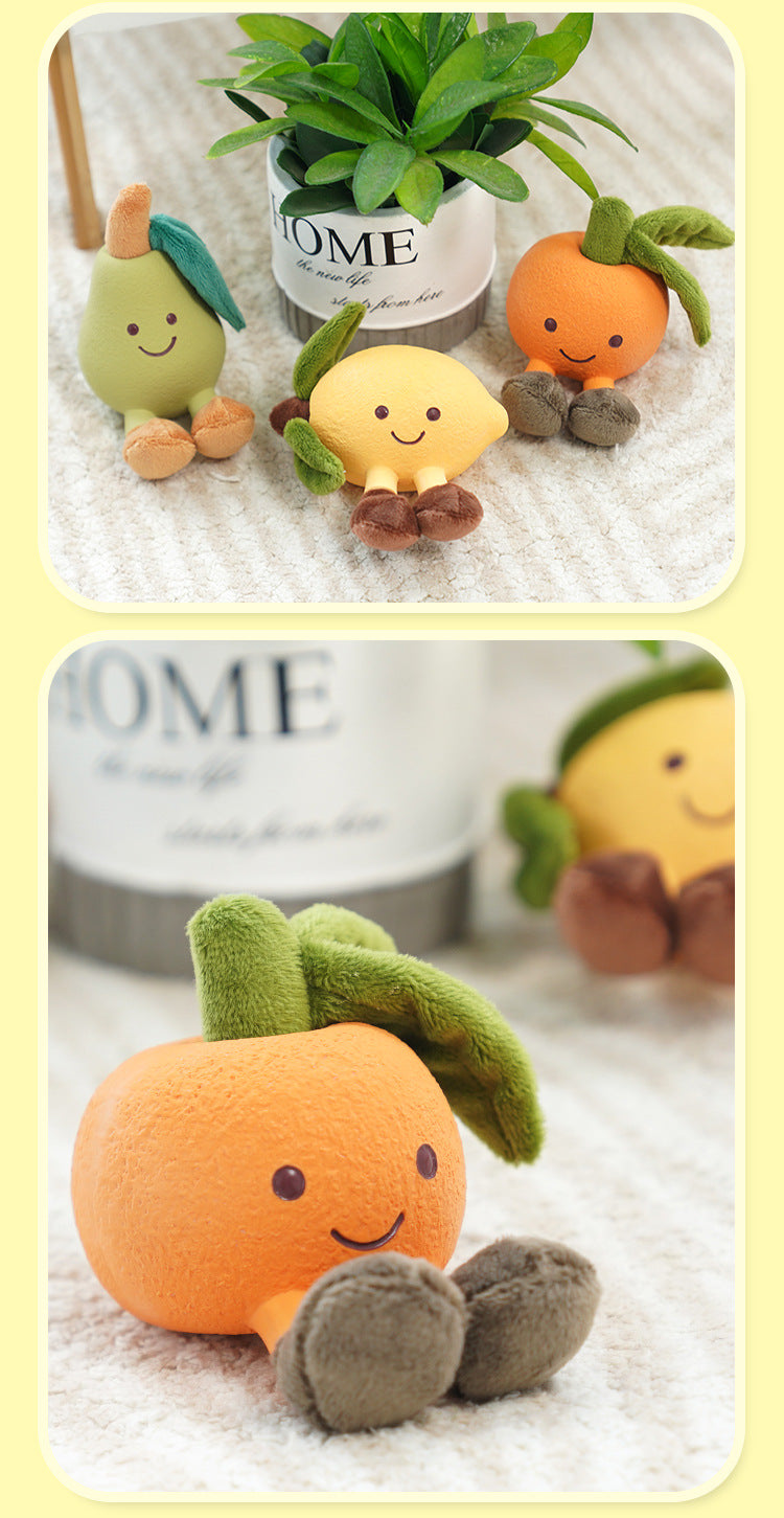 Baabaa Pet Dog Chew Toys for Puppy, Cute Fruity Man Latex and Plush Squeaky Puppy Toys for Teething Small Dogs