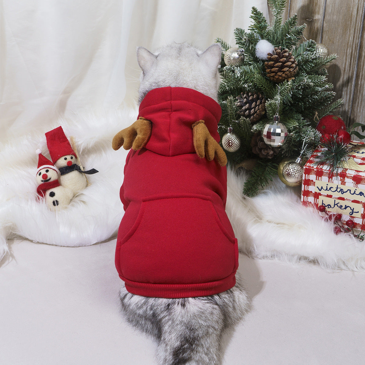 BaabaaPet Cat Christmas Outfit Pet Clothes Cute Dog Christmas Outfit Cosplay Party Winter Dog Outfit for Cats and Small Dogs