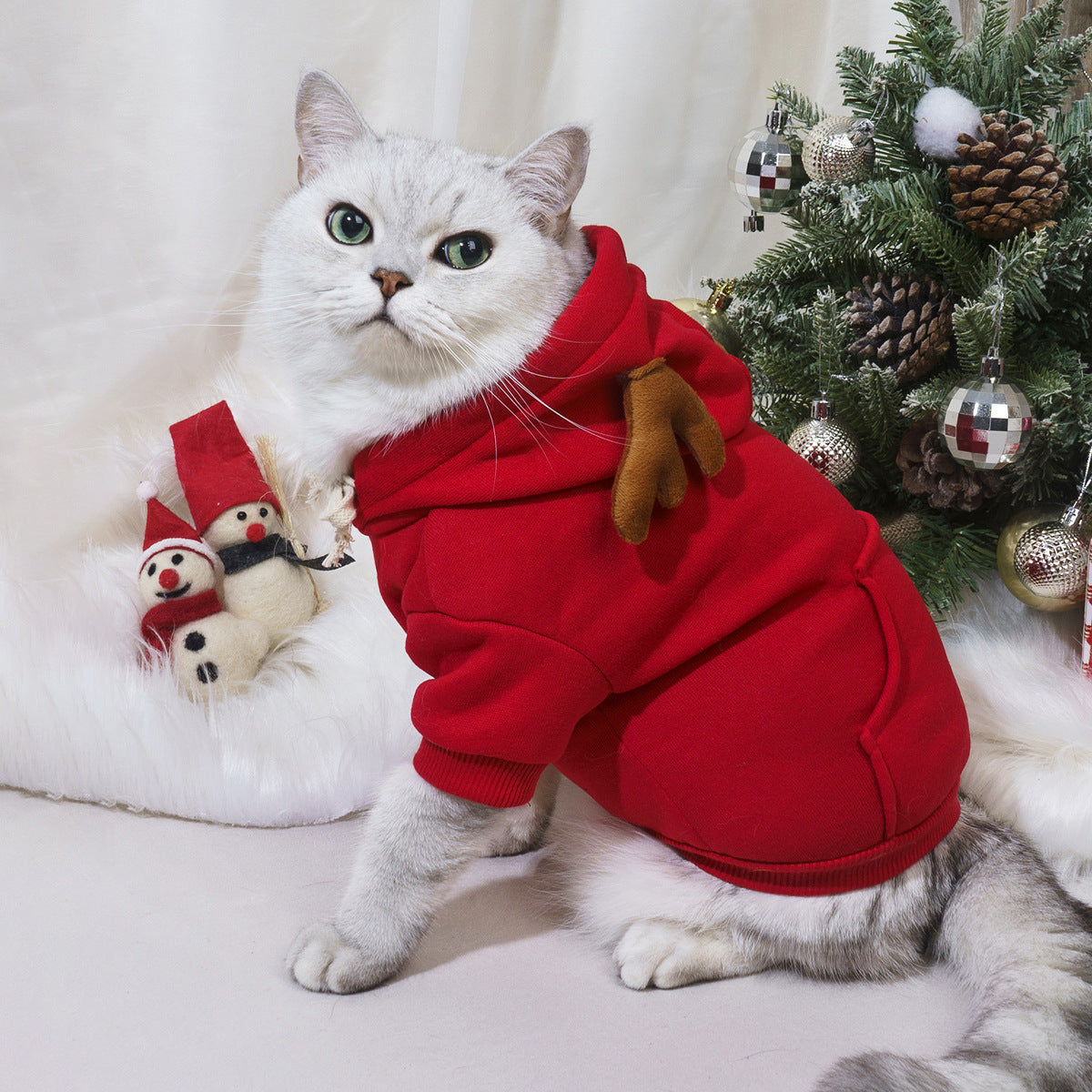 BaabaaPet Cat Christmas Outfit Pet Clothes Cute Dog Christmas Outfit Cosplay Party Winter Dog Outfit for Cats and Small Dogs