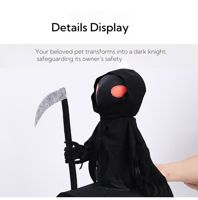 Pet Halloween Decoration Dark Harvest Knight Transformation Suit Costume for Puppy Cat Dog Cosplay